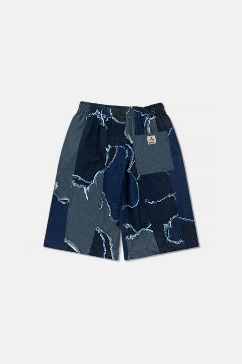 UPRS Wide Leg Camo Denim Jorts