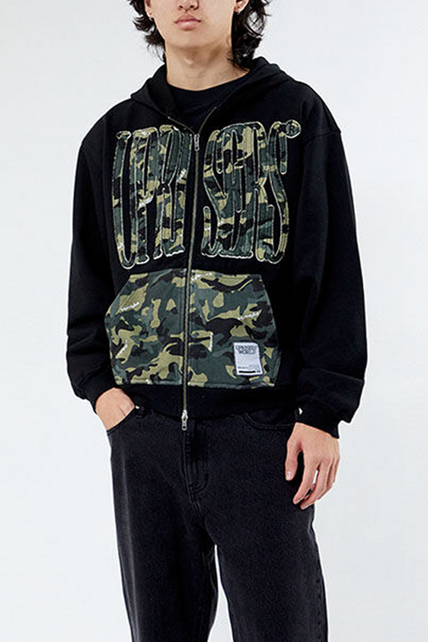 UPRISERS Black Camo Full Zip Hoodie