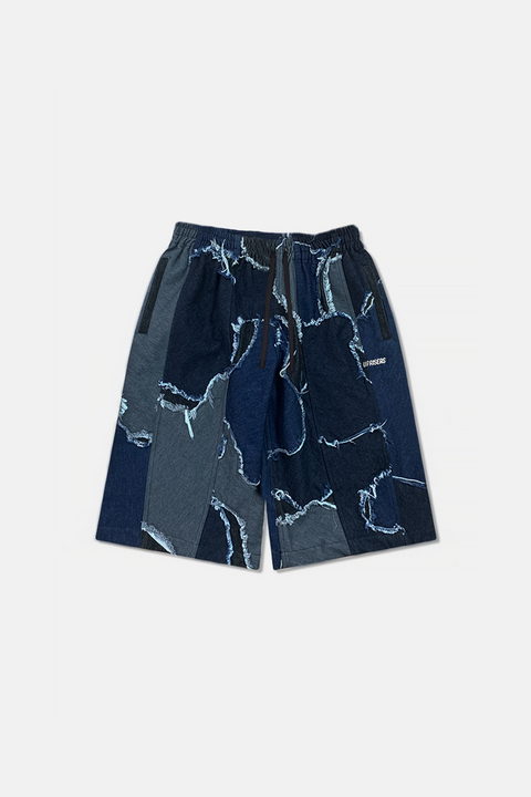 UPRS Wide Leg Camo Denim Jorts