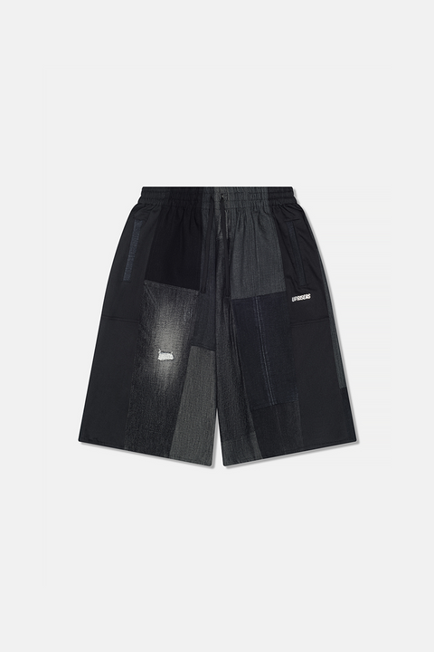 UPRS Wide Leg Black Denim Jorts