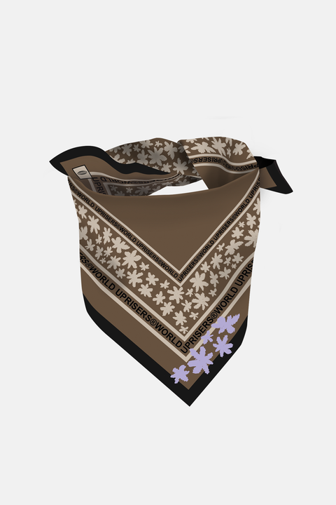 Uprisers.World x Complex Roots Bandana Brown floral with Embroidery