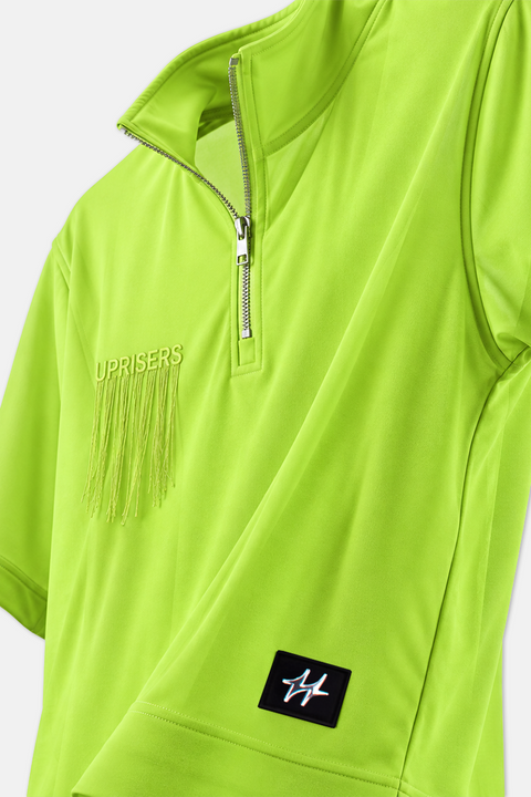 UPRS Green Sheer Half Zip Shirt