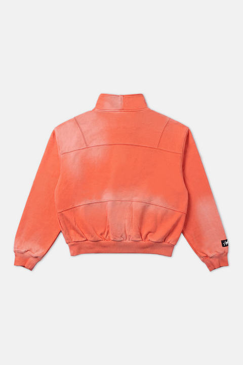 UPRS Cherry Dust Distressed Half Zip Sweatshirt