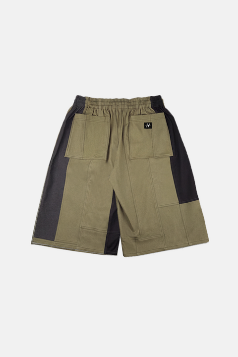 UPRS Wide Leg Army Green Denim Jorts