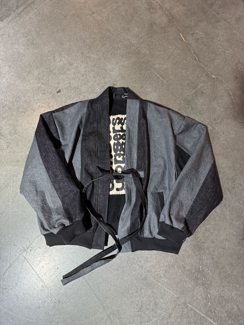 UPRISERS Upcycled Reversible Denim Bomber Jacket