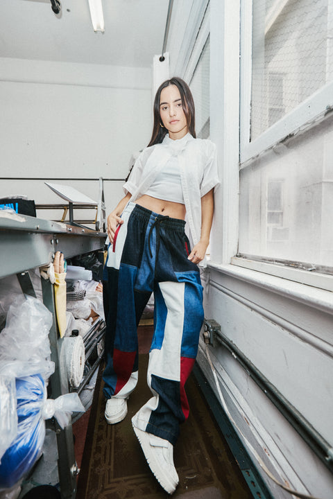 UPRISERS Upcycled Color Block Denim Pants
