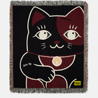 Uprisers.World Maneki-Neko Woven Throw Blanket - WEAREUPRISERS