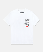Hate is a Virus White Original Tee with Hate Is A Virus logo chest print