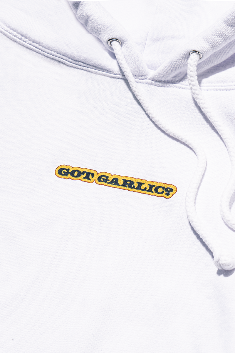 Tway x UPRISERS Got Garlic White Unisex Hoodie